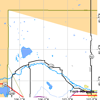 Zip code 80653 close-up map