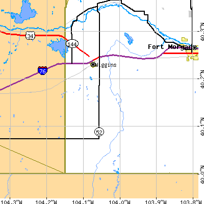 Zip code 80654 close-up map