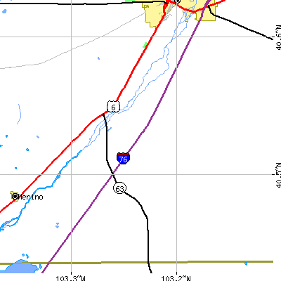 Zip code 80722 close-up map