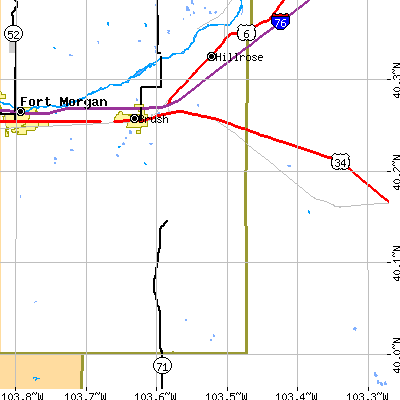 Zip code 80723 close-up map