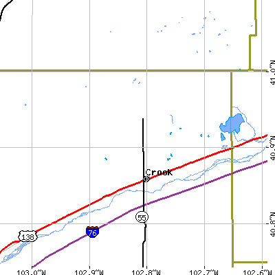 Zip code 80726 close-up map