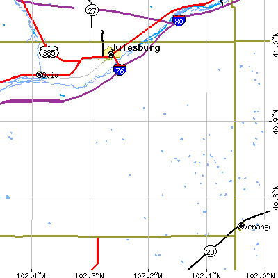 Zip code 80737 close-up map
