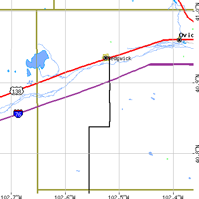Zip code 80749 close-up map