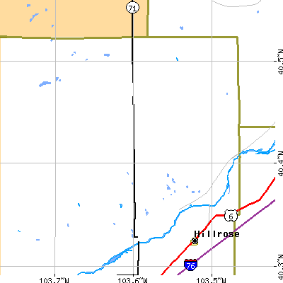 Zip code 80750 close-up map