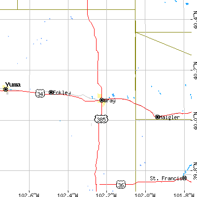 Zip code 80758 close-up map