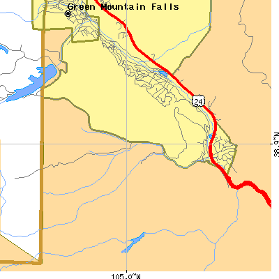 Zip code 80809 close-up map