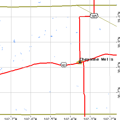 Zip code 80810 close-up map