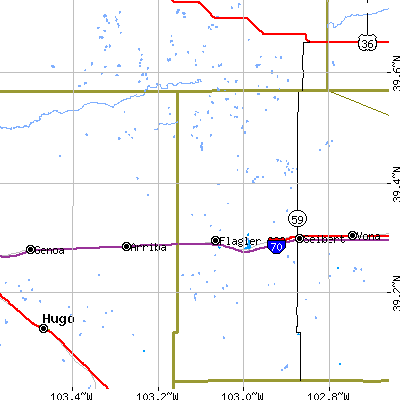 Zip code 80815 close-up map