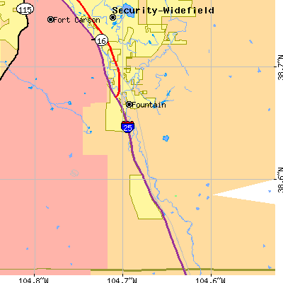Zip code 80817 close-up map
