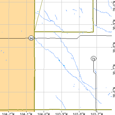Zip code 80833 close-up map