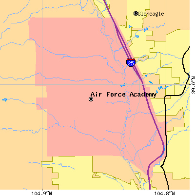 Zip code 80840 close-up map