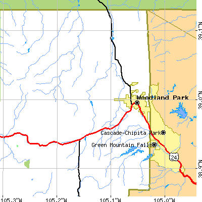 Zip code 80863 close-up map