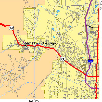 Zip code 80904 close-up map