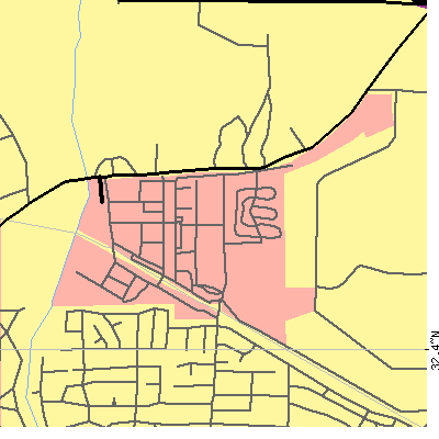 Zip code 36115 close-up map
