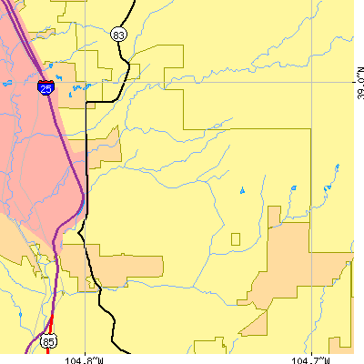 Zip code 80920 close-up map