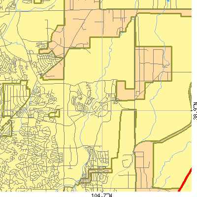 Zip code 80922 close-up map
