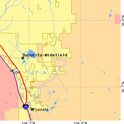Zip code 80925 close-up map