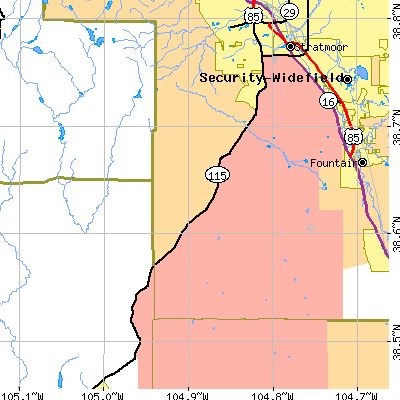 Zip code 80926 close-up map