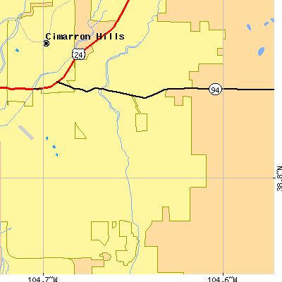 Zip code 80929 close-up map