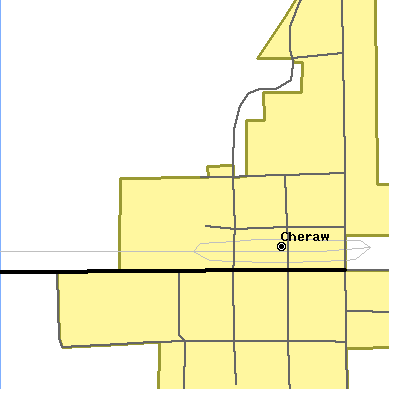 Zip code 81030 close-up map