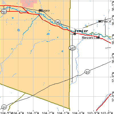 Zip code 81039 close-up map