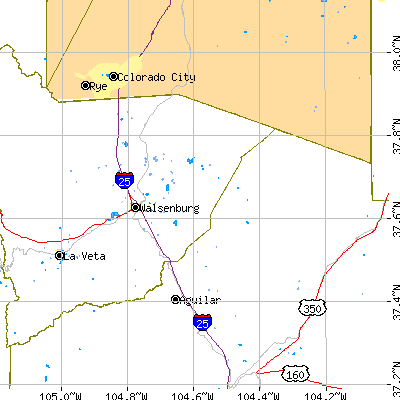 Zip code 81089 close-up map