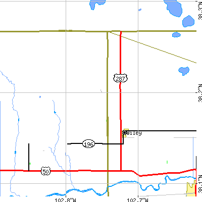 Zip code 81092 close-up map