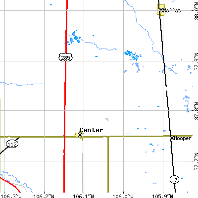 Zip code 81125 close-up map