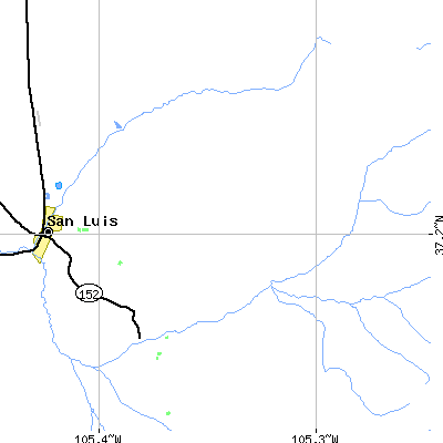 Zip code 81126 close-up map