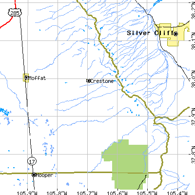 Zip code 81131 close-up map