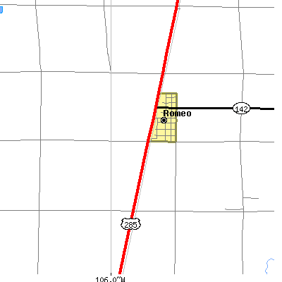 Zip code 81148 close-up map
