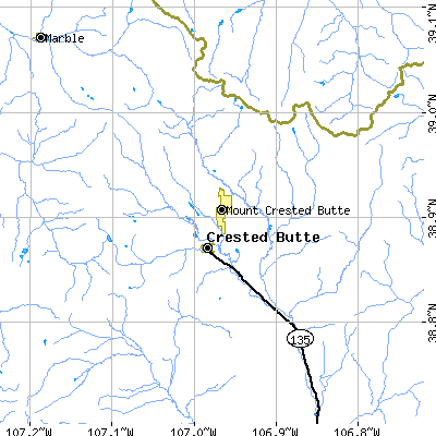 Zip code 81224 close-up map