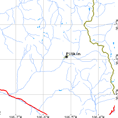 Zip code 81239 close-up map
