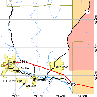 Zip code 81240 close-up map