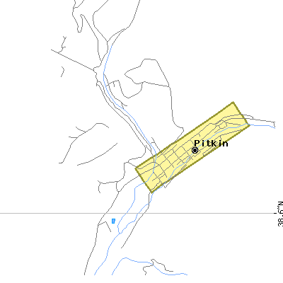 Zip code 81241 close-up map