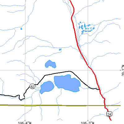 Zip code 81251 close-up map