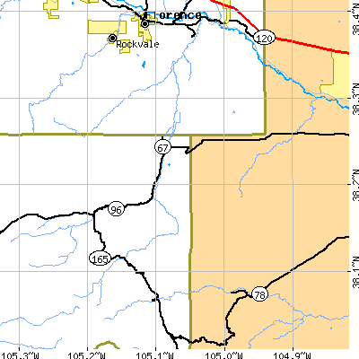 Zip code 81253 close-up map