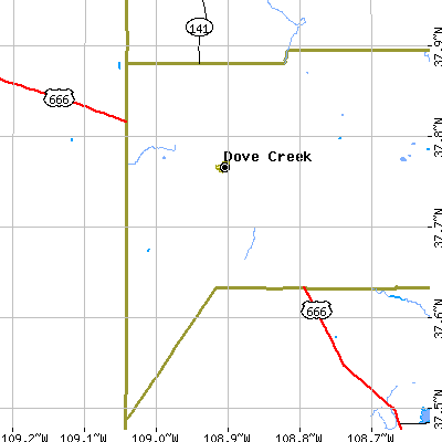 Zip code 81324 close-up map