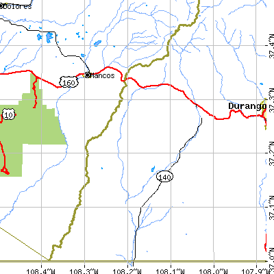 Zip code 81326 close-up map