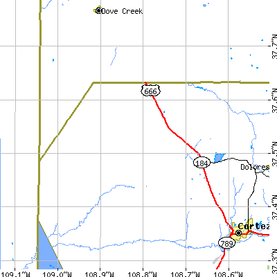 Zip code 81331 close-up map