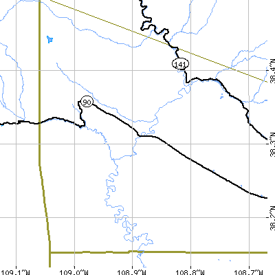 Zip code 81411 close-up map