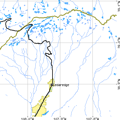 Zip code 81413 close-up map