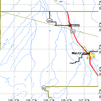 Zip code 81425 close-up map