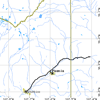 Zip code 81428 close-up map