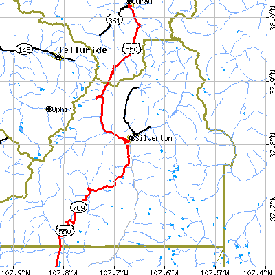 Zip code 81433 close-up map