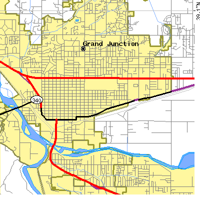 Zip code 81501 close-up map