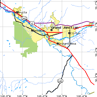 Zip code 81503 close-up map