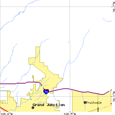 Zip code 81506 close-up map