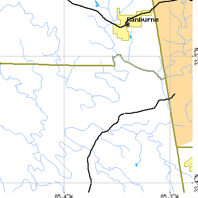 Zip code 36263 close-up map