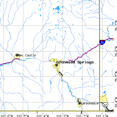 Zip code 81601 close-up map